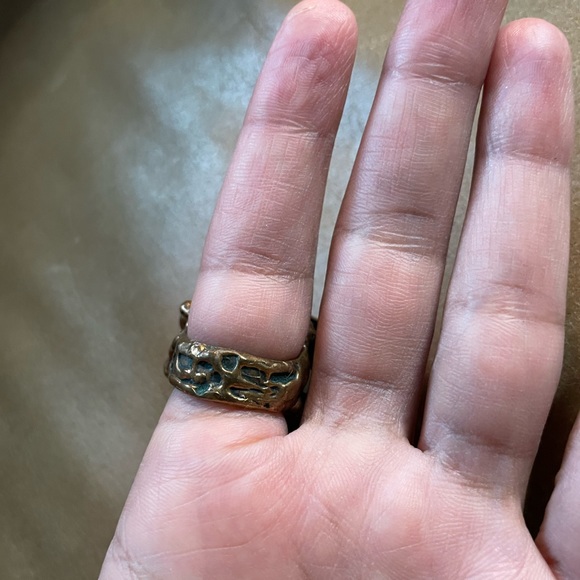 Rare Mania Mania bronze amazonite immortals brutalist stone crystal quartz ring - Picture 11 of 14